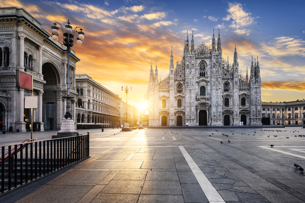 Duomo at sunrise, Milan, Europe