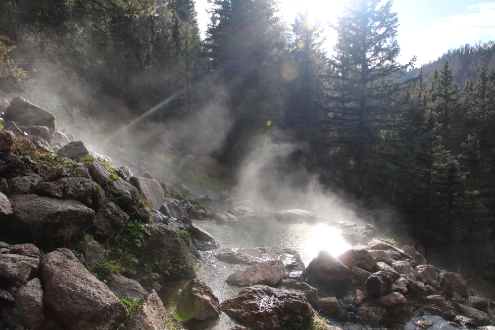 The San Antonio hot springs are tucked on the mountain side, offering great views!