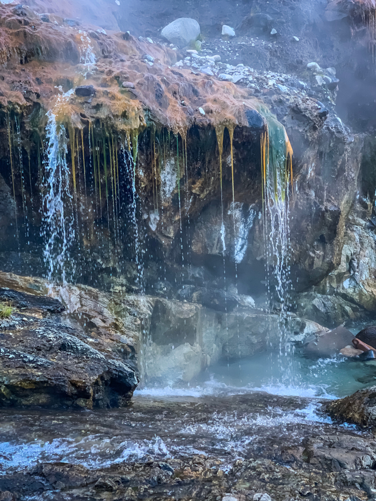 The Kirkham Hot springs are legendary for their pools and waterfalls that steam. 