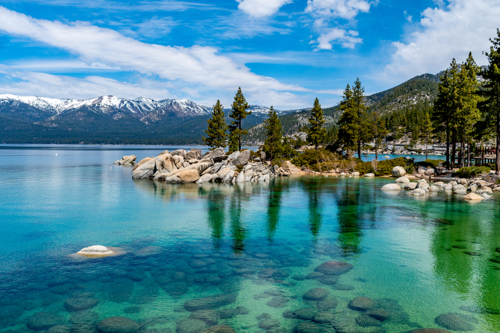 book a Lake Tahoe Airbnb to experience this view of Lake Tahoe