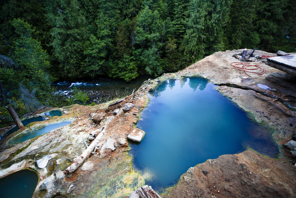 Umpqua Hot springs are located in the middle of the cascades, giving stunning, cliffhanging views!