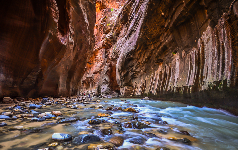 photo of the Zion narrows one of the most popular slot canyons in Utah 