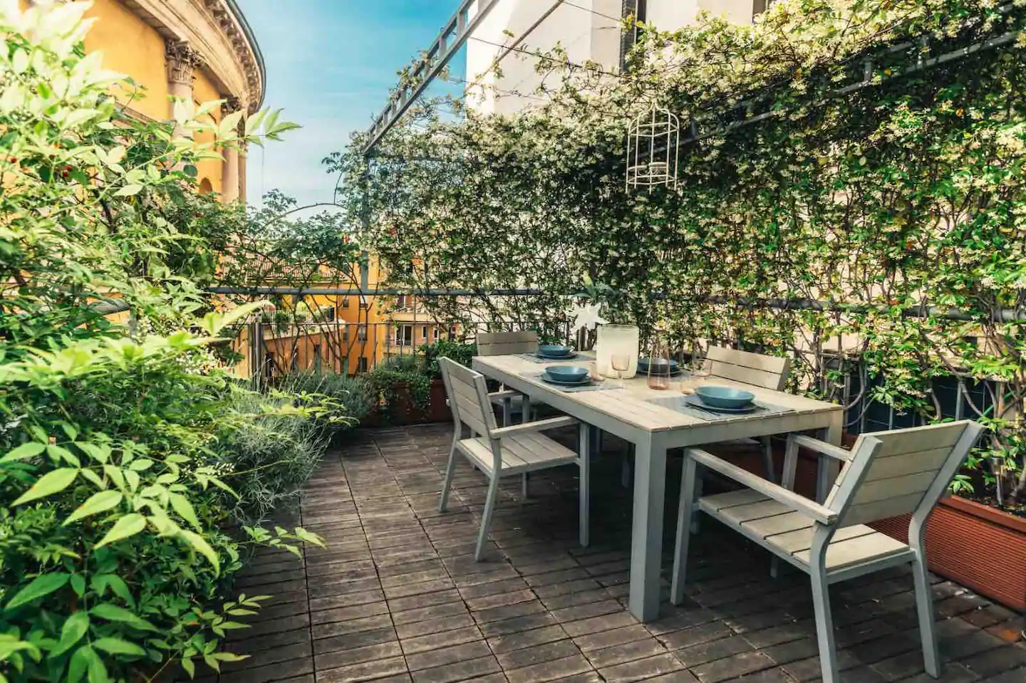 Green terrace Milan Airbnb in Italy