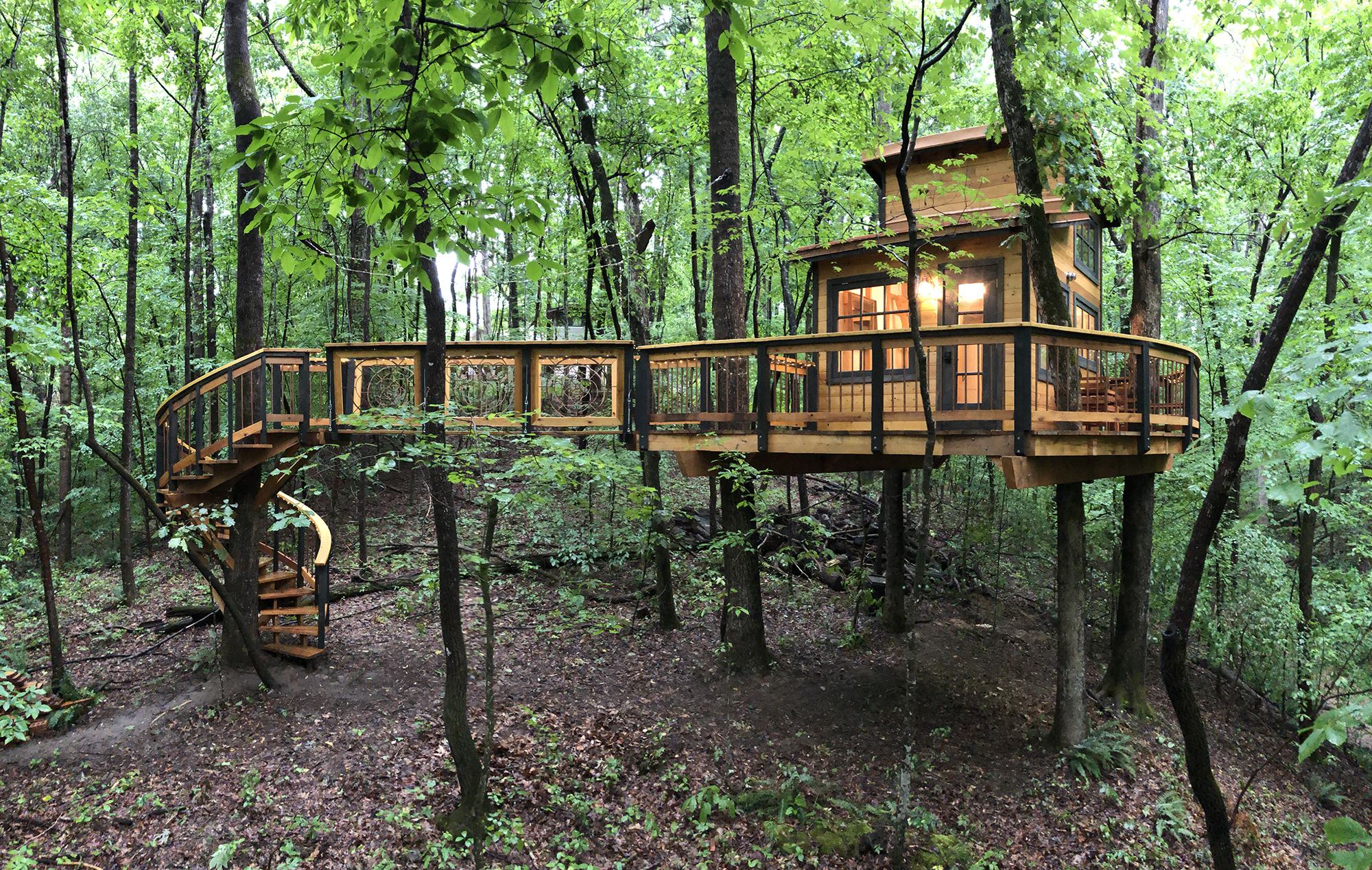 Photo of Owl in the Oak suspended treehouse one of the best airbnbs in georgia