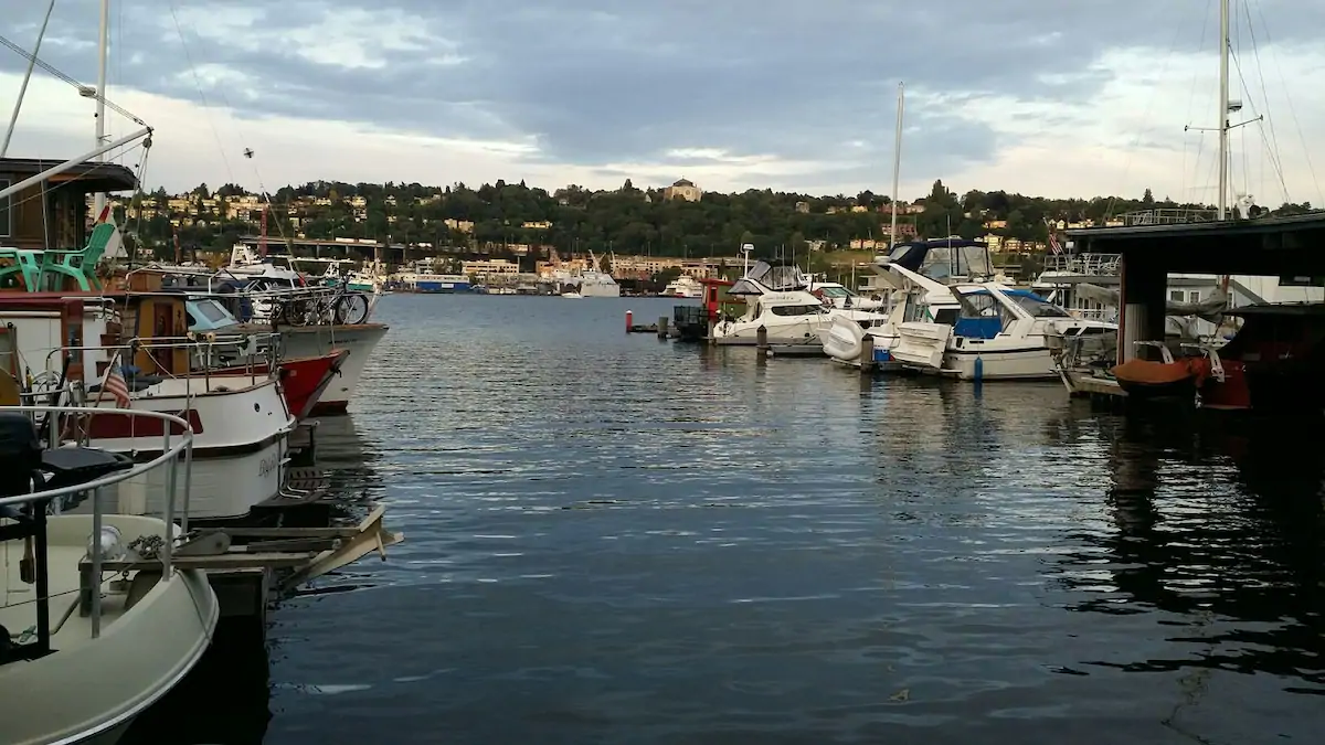 view of boats anchored