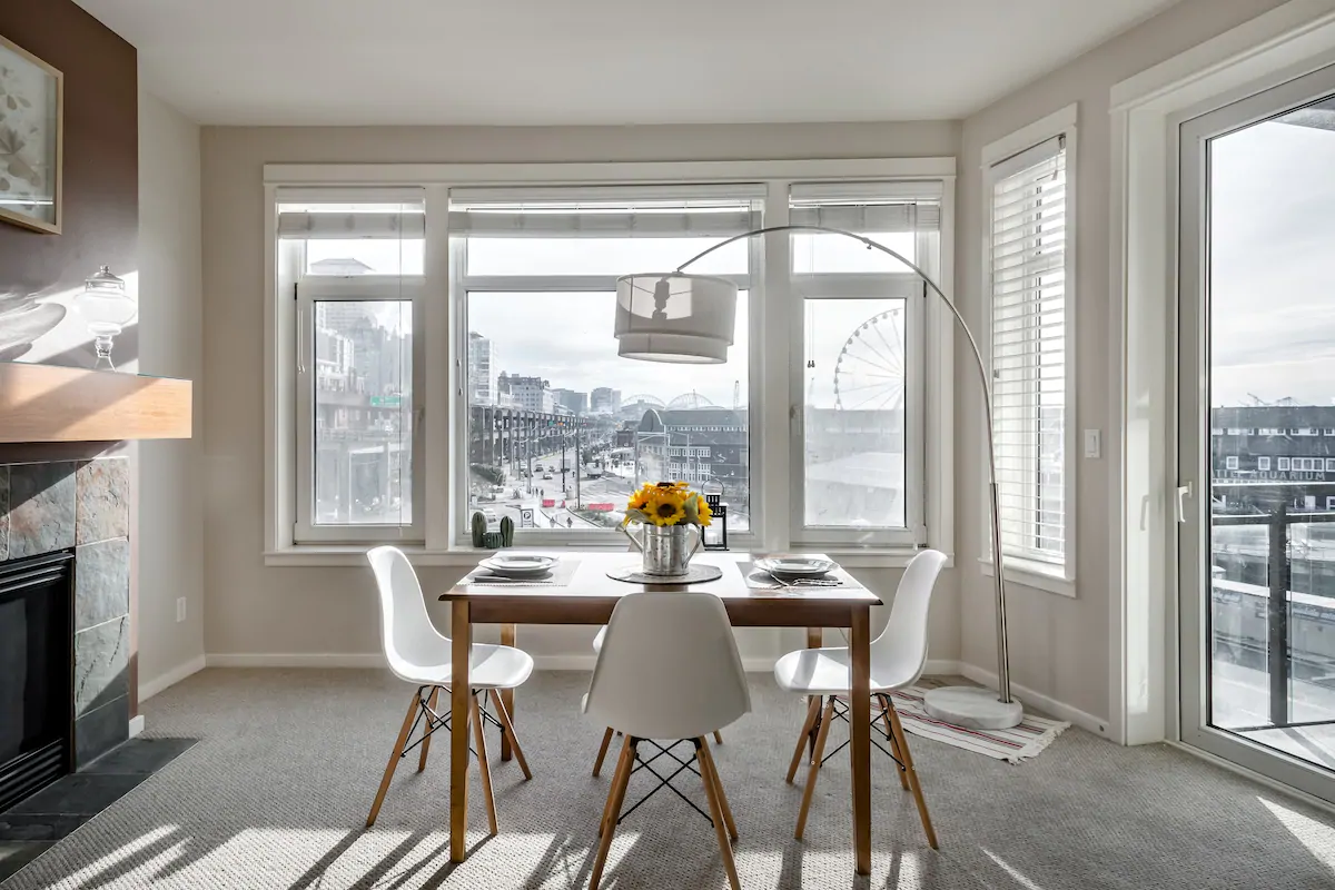 photo of an airbnb with a view of seattle waterfront