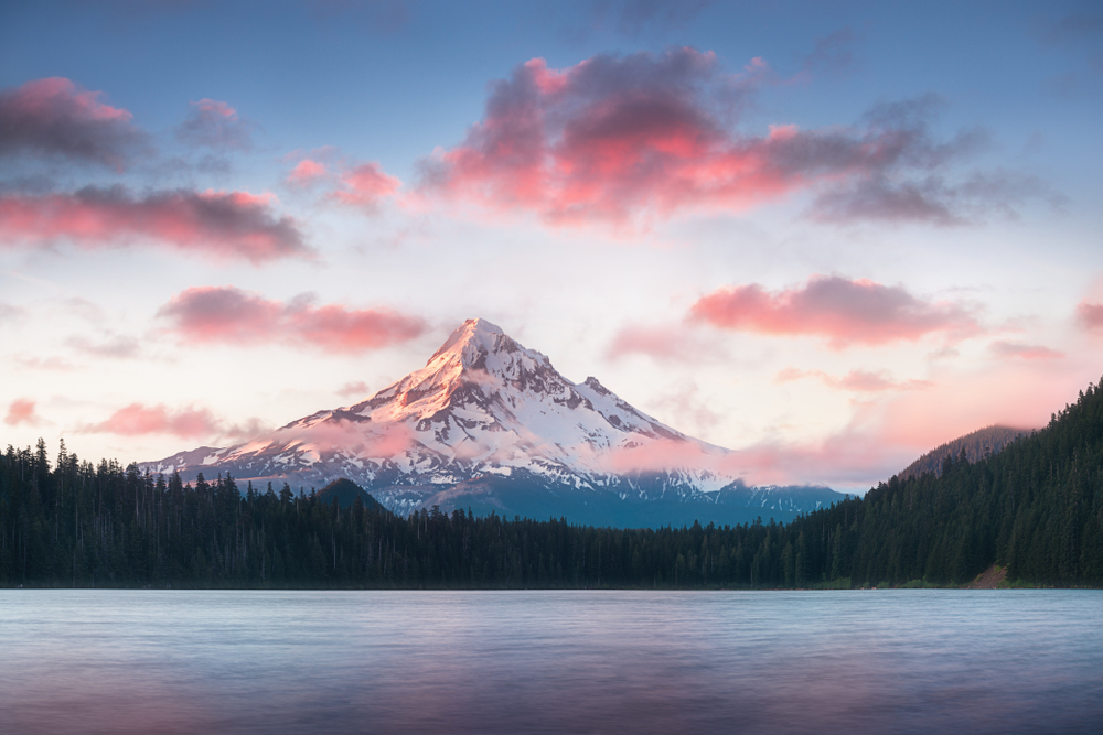 Mount Hood during sunset in Oregon