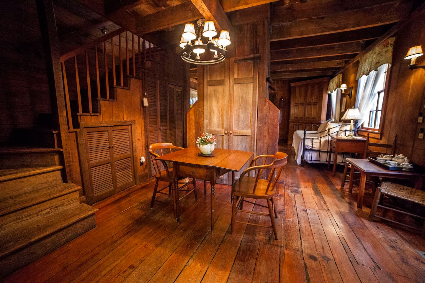 Beautiful wood paneling in the vintage Laura's Cottage