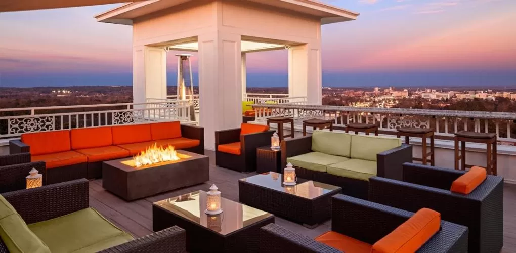 Roof top bar at the Partridge Inn, one of the best weekend getaways in Georgia 