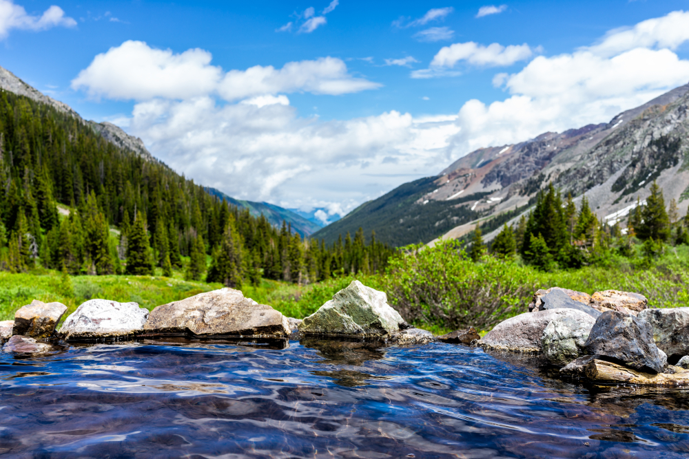 A photo of Conundrum Springs, one of the best hot springs in Colorado