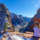 zion national park in winter overlooking Angel's Landing