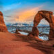 a photo of arches national park in winter, a great time to visit