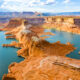 An aerial view of Lake Powell one of the places in Utah worth seeing