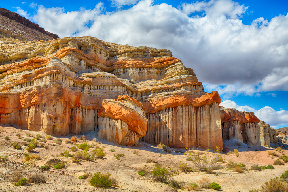 Large rock formations at California's Red Rock Canyon State Park one of the best hikes in the usa