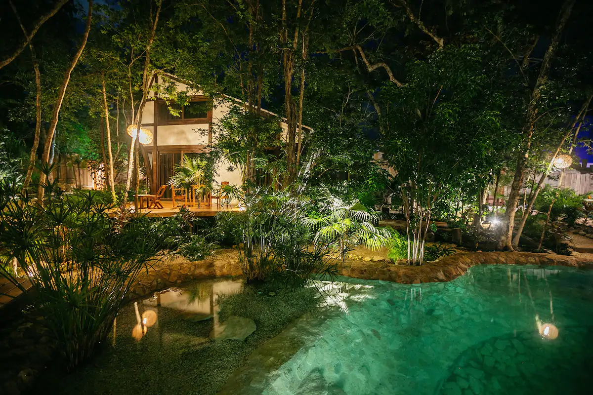 The Cenote Lodge is one of the best Airbnbs in Tulum for nature lovers!