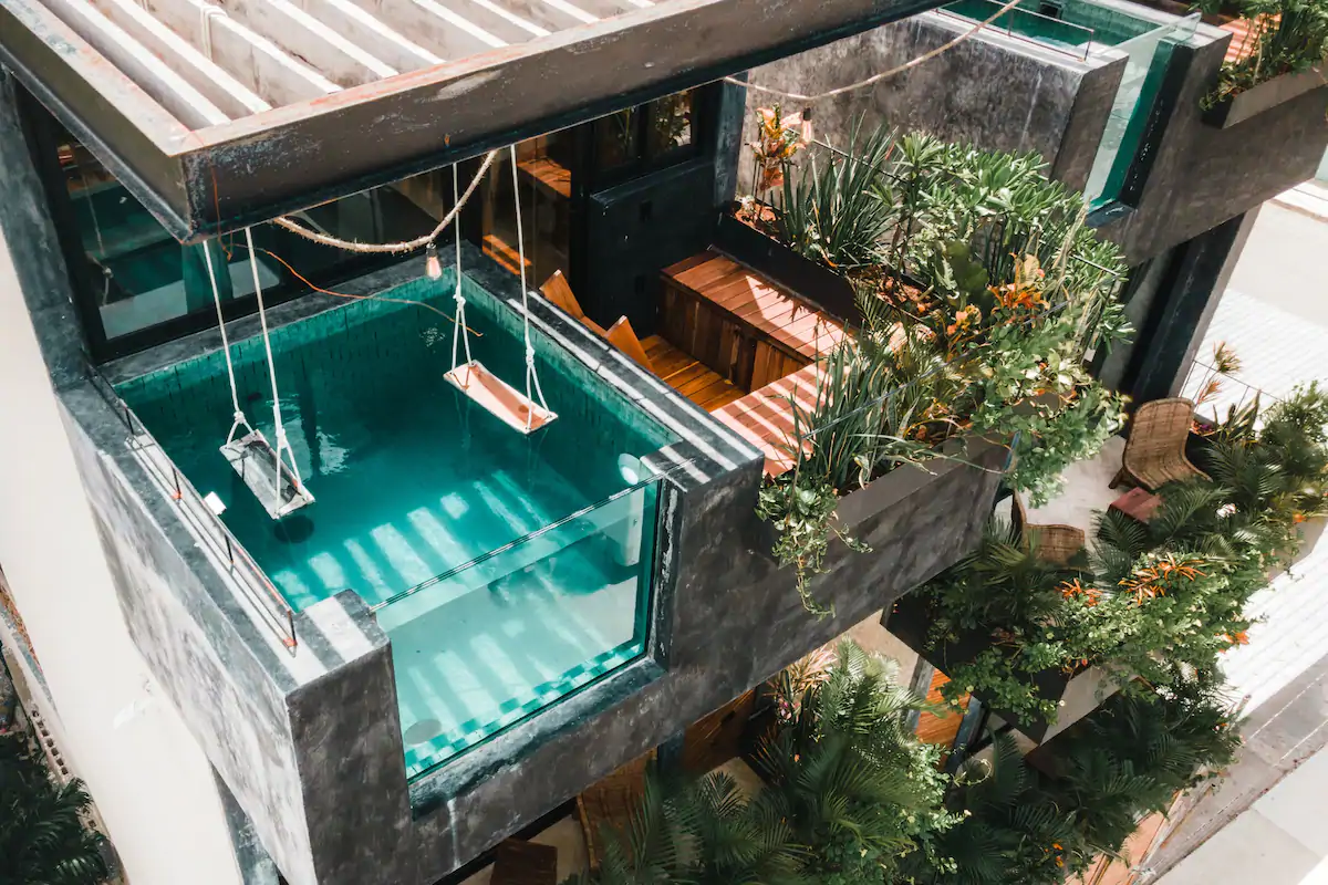 The pool at this penthouse is a dream come true, making it one of the best Airbnbs in Tulum.