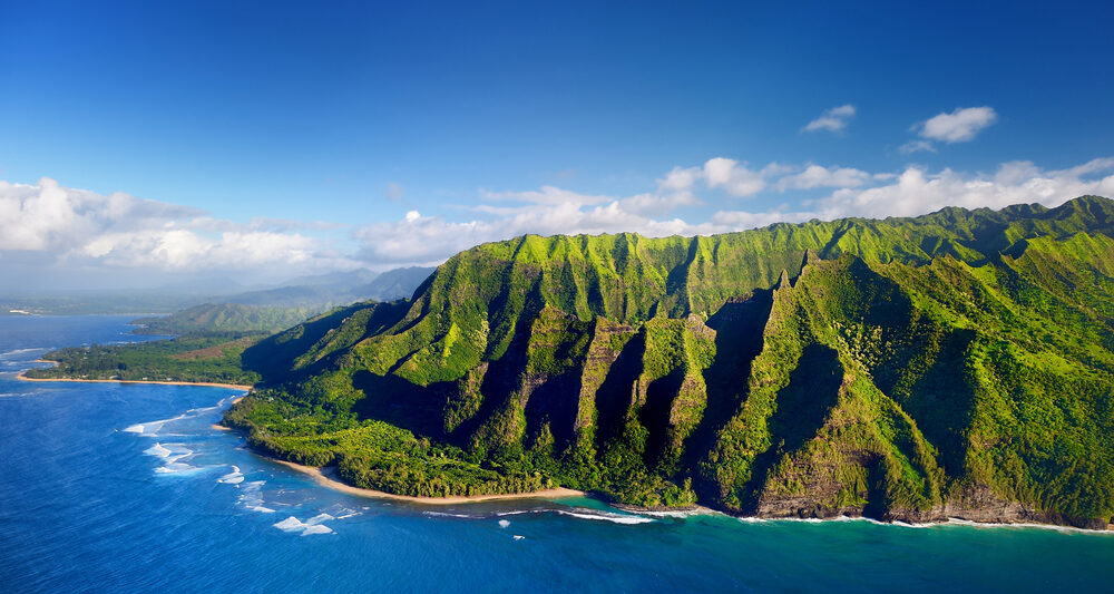 kauai coastline with green landscape