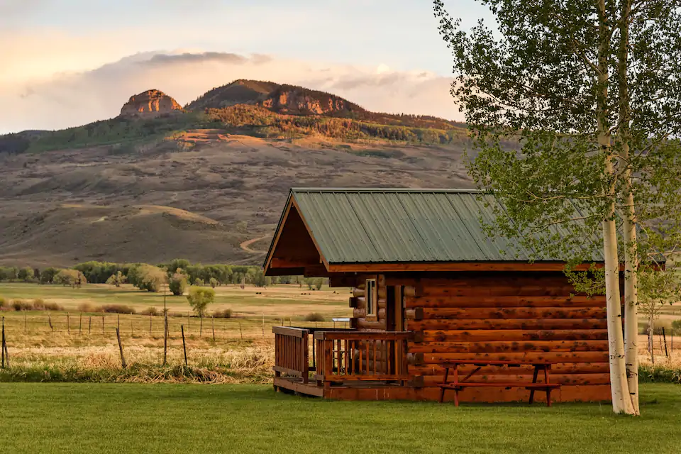 A photo of the starz camping cabin, one of the most romantic colorado cabins