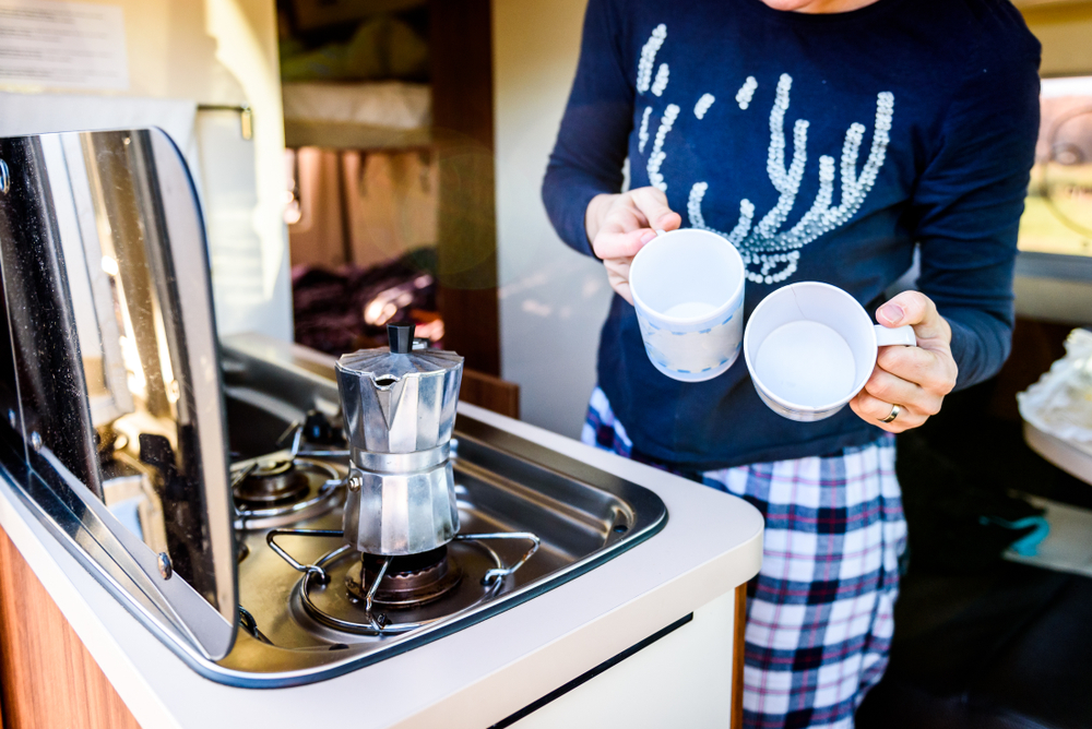 photo of a camping coffee pot 