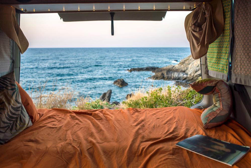 photo of a van view of the ocean 