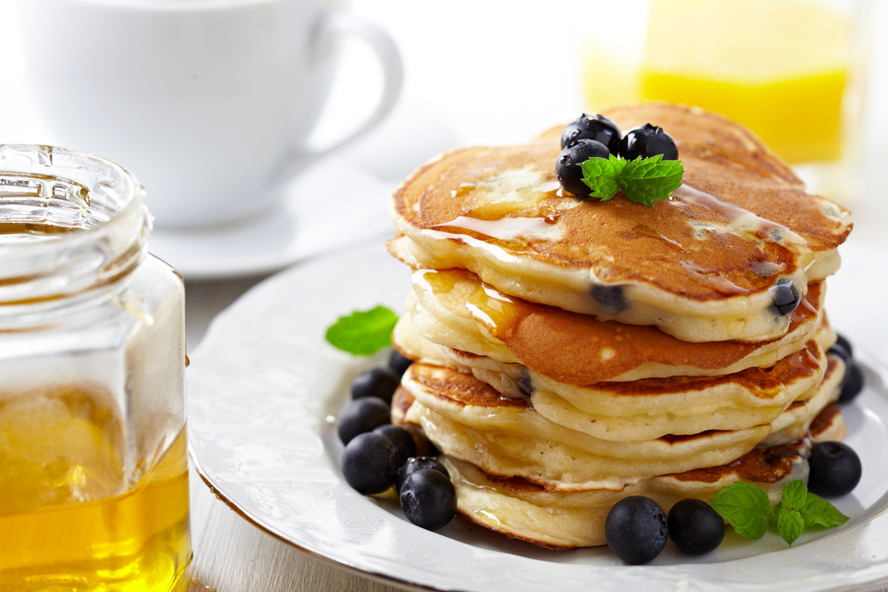 blueberry pancakes are offered at Tia Sophia's which is one of the best restaurants in Santa Fe