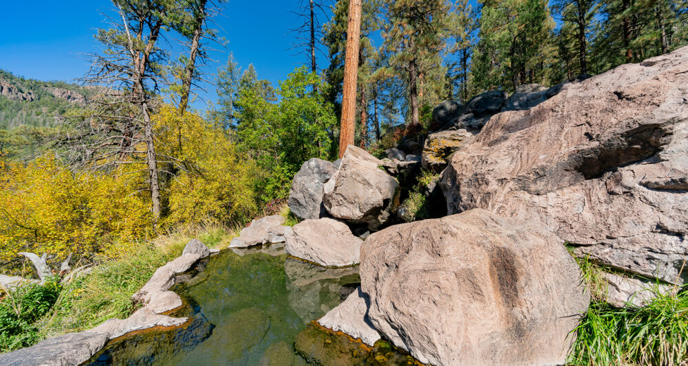 the side view of Spence Hot Springs which is one of the best New Mexico hot springs