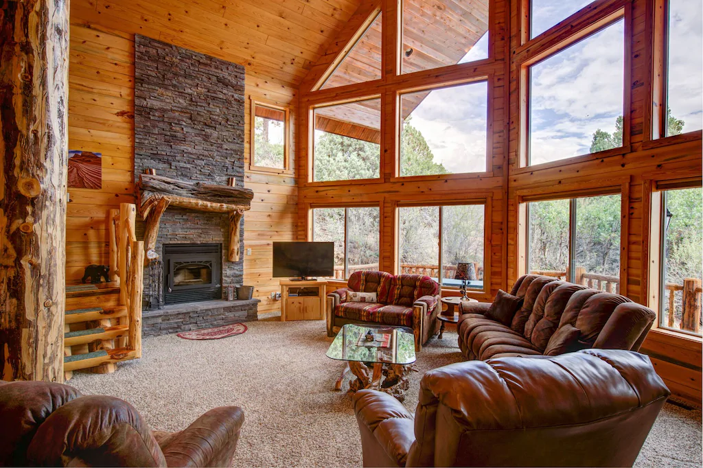 a photo of a rustic mountain chalet one of the best cabins in utah