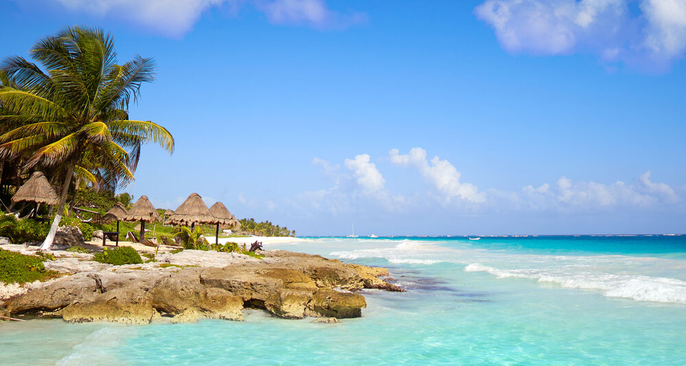 beach at an all inclusive resort in mexico