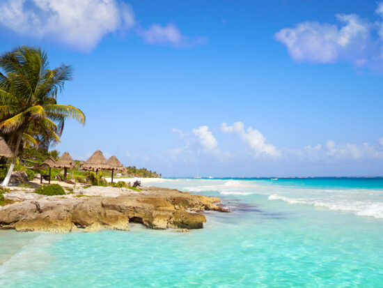 beach at an all inclusive resort in mexico