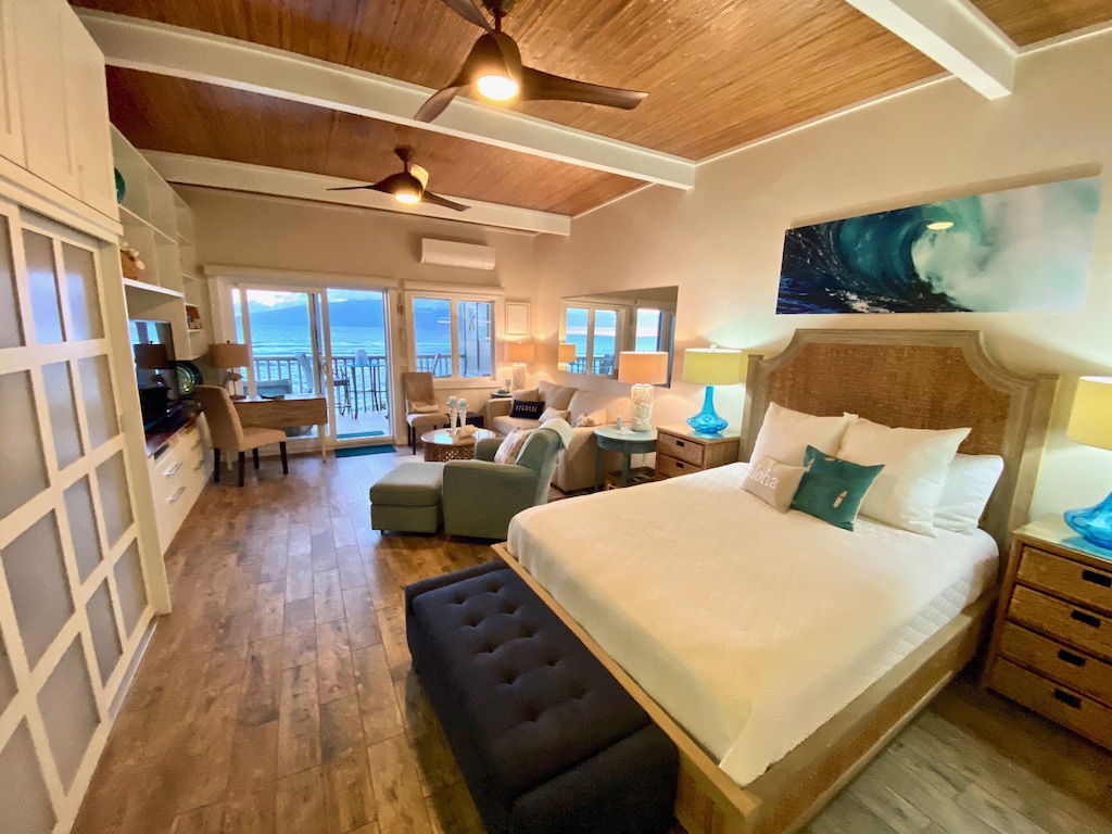 View of the loft style costal chic unit.