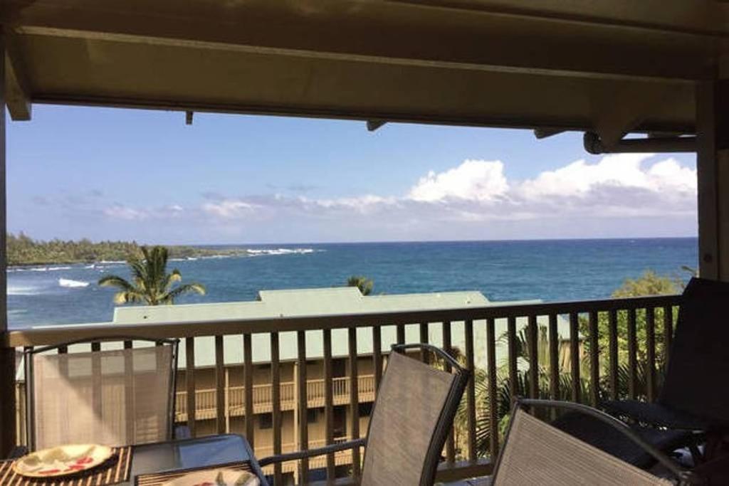 Balcony view of the ocean.