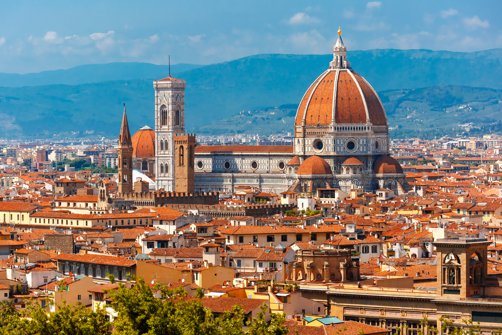 The Florence skyline featuring the Duomo during a trip to Italy.