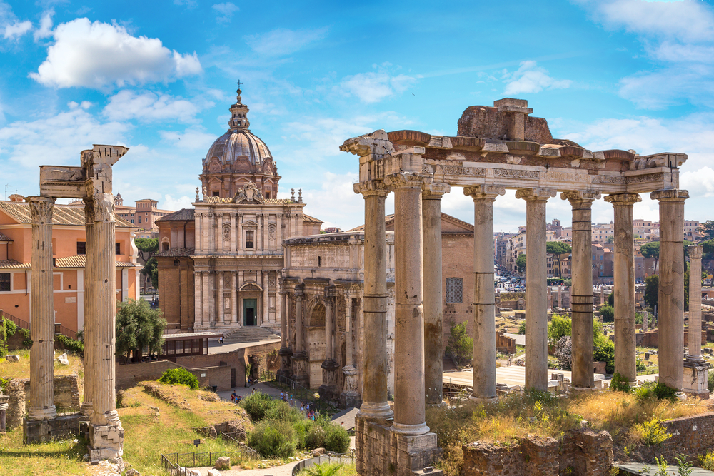 Ancient ruins at the Forum in Rome.