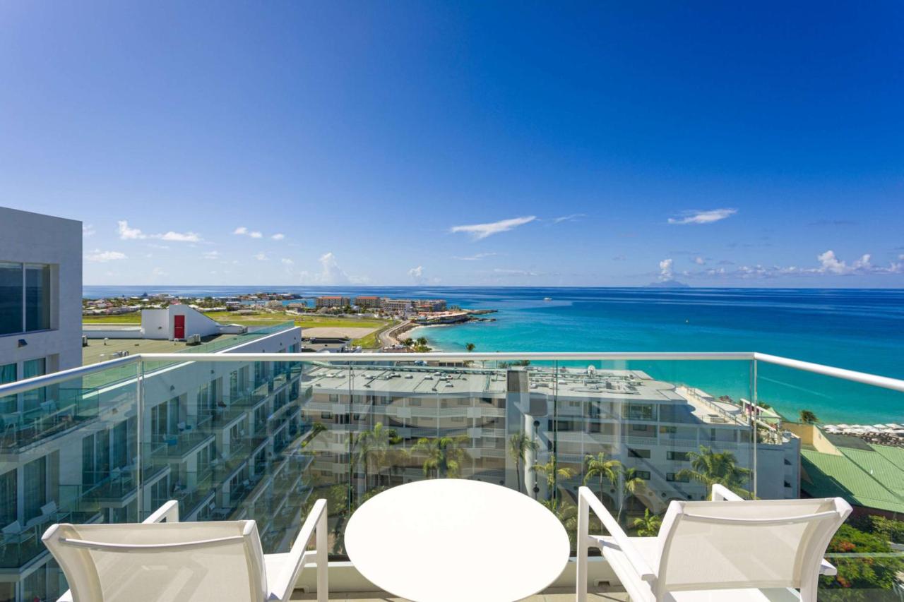 The view from a private terrace looking out at the Caribbean Sea