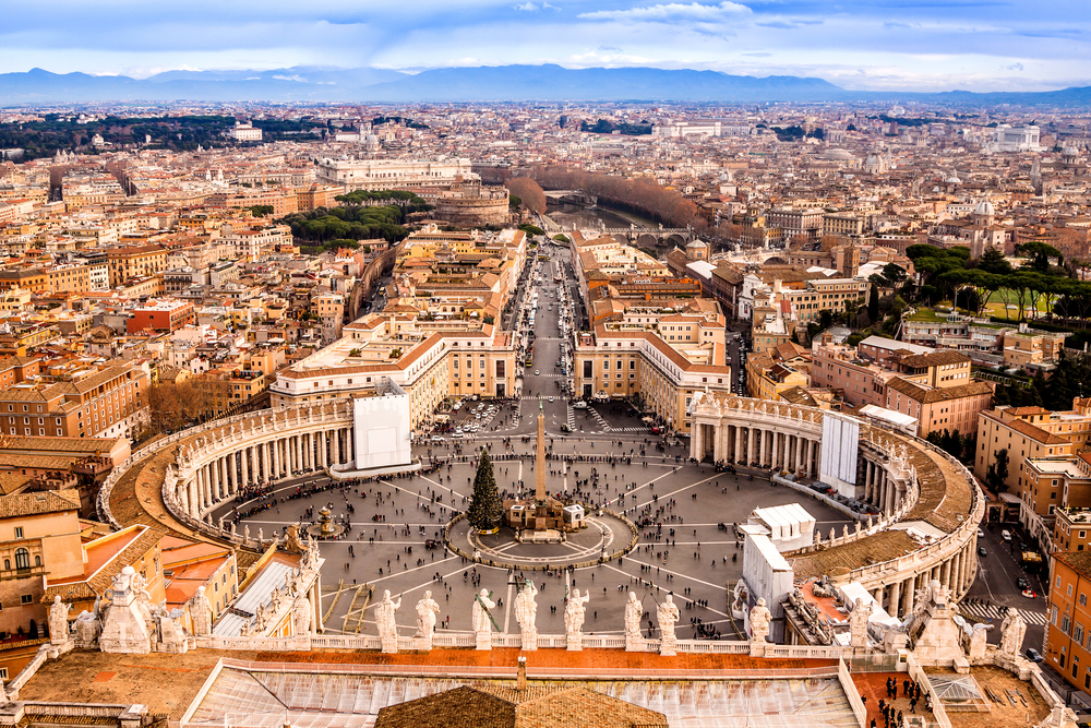 Aerial view looking out over the Vatican City. during 2 days in Rome.