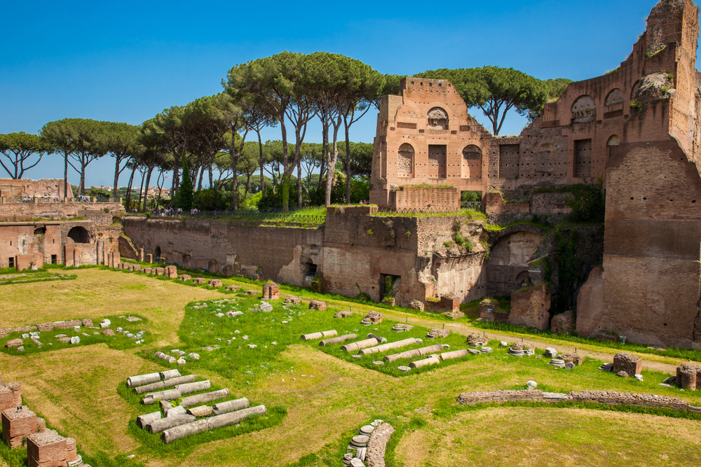 Ancient stadium at Palatine Hill with ruins seen during 4 days in Rome.