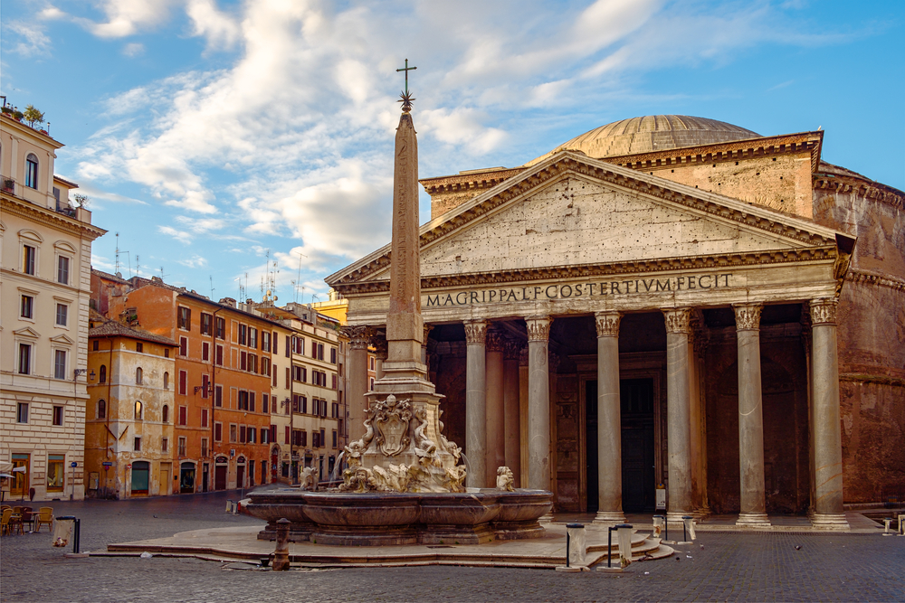 The Pantheon with a monument in front during 4 days in Rome.