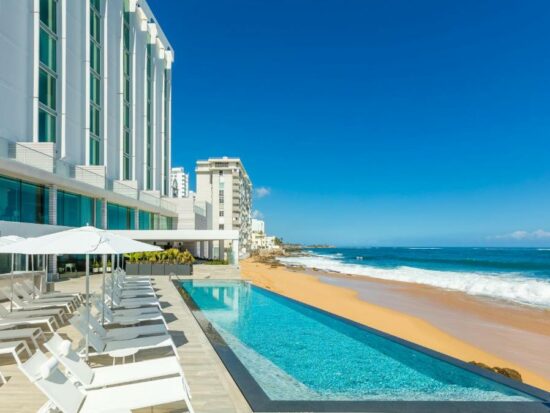 pool at a hotel overlooking the ocean at one of the best adults only resorts in the USA