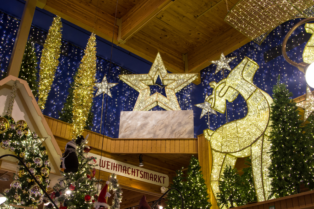 Light display inside the Bronners Christmas store in Frankenmuth.