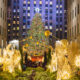 Tree at Rockefeller Center in New York City during Christmas in the USA.