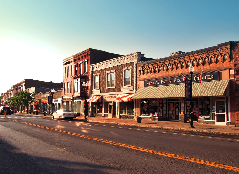 Golden hour over downtown Seneca Falls, NY.