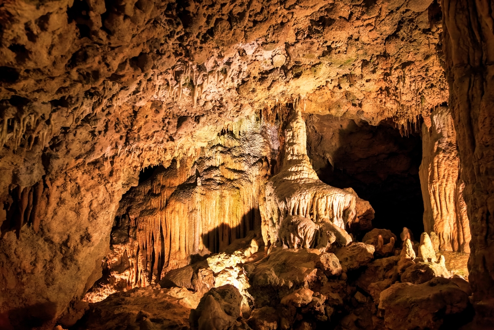 Some of the formations within Blanchard Springs Caverns, one of our favorite things to do in Arkansas.