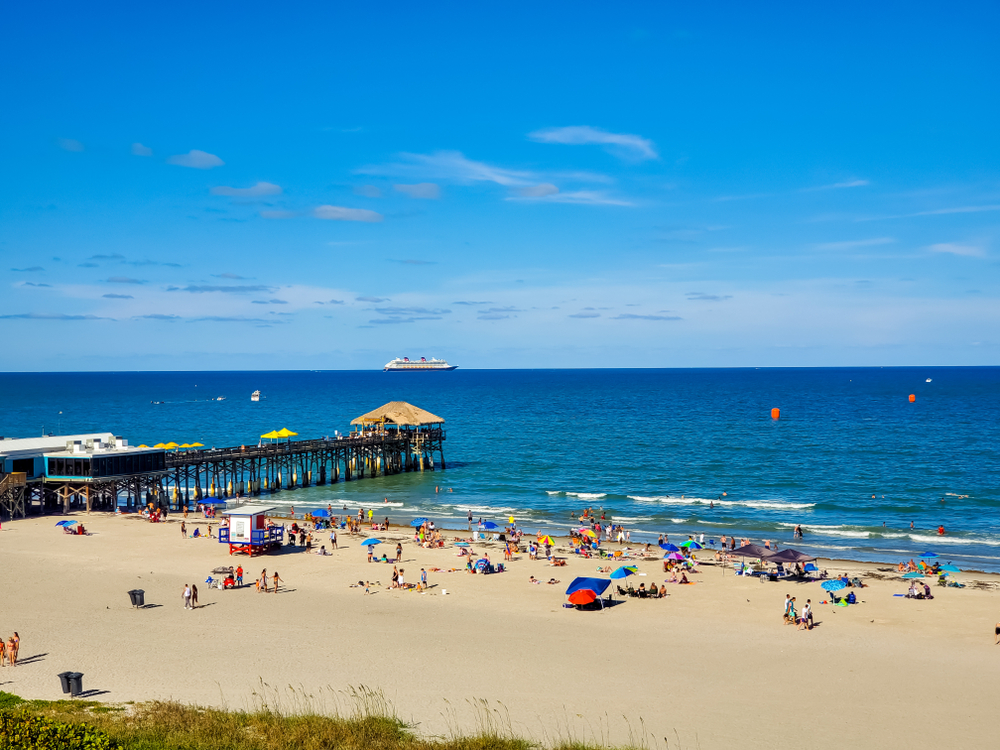the lovely view of the cocoa beach and cocoa beach pier, this is one of the best beaches near Orlando FL