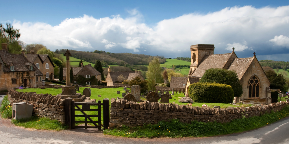 St Barnabas church at Snowshill one of the places to visit in the cotswolds. 