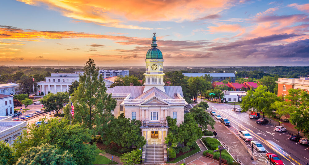 arial view of downtown Athens