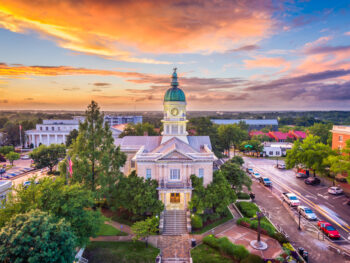 arial view of downtown Athens