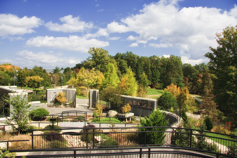 north carolina arboretum gardens on a cloudy day on a weekend in asheville