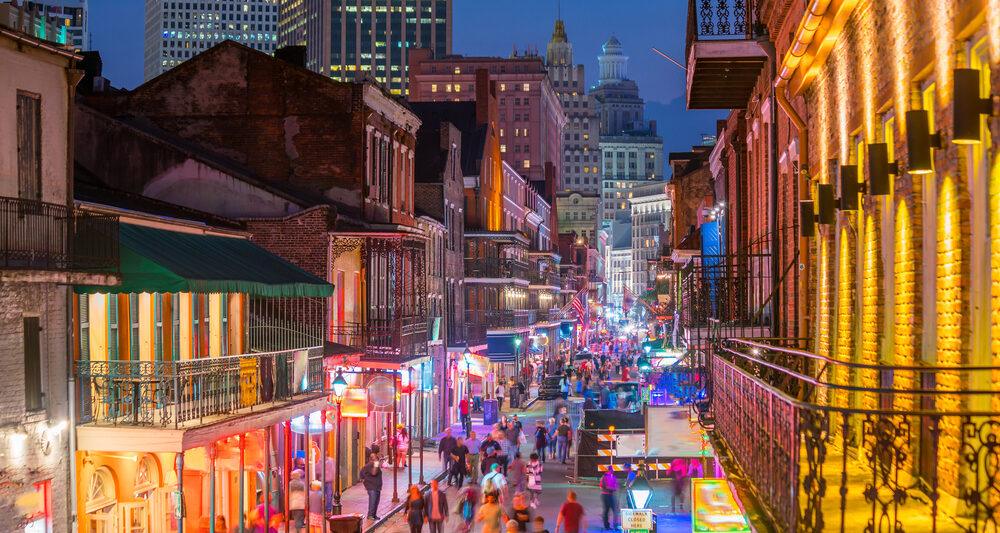 bourbon street with its neon lights