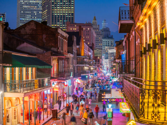 bourbon street with its neon lights