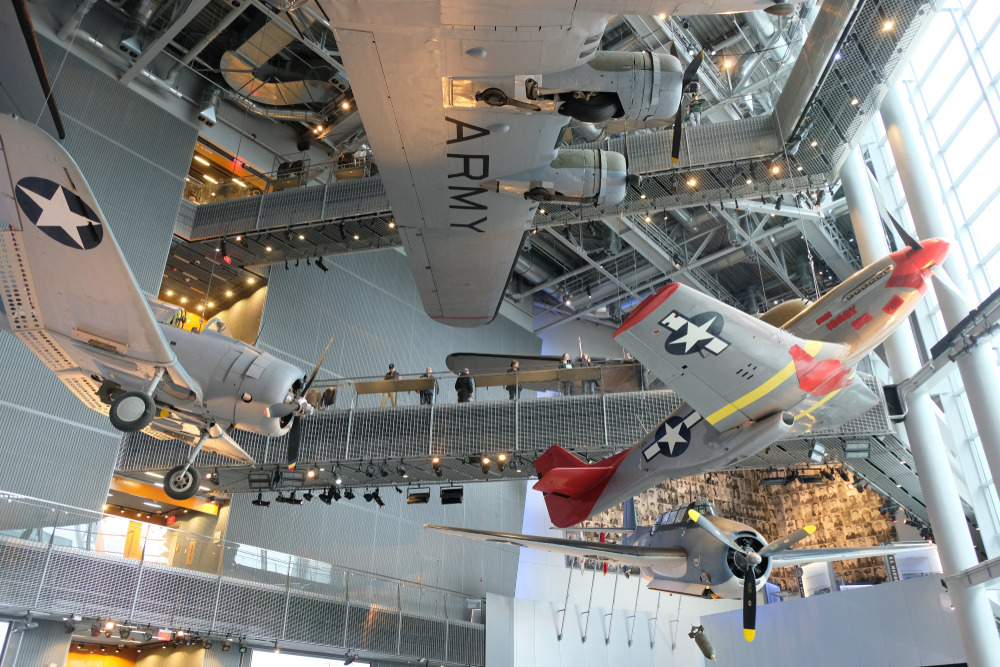 Planes overhead at the WWII museum in New Orleans